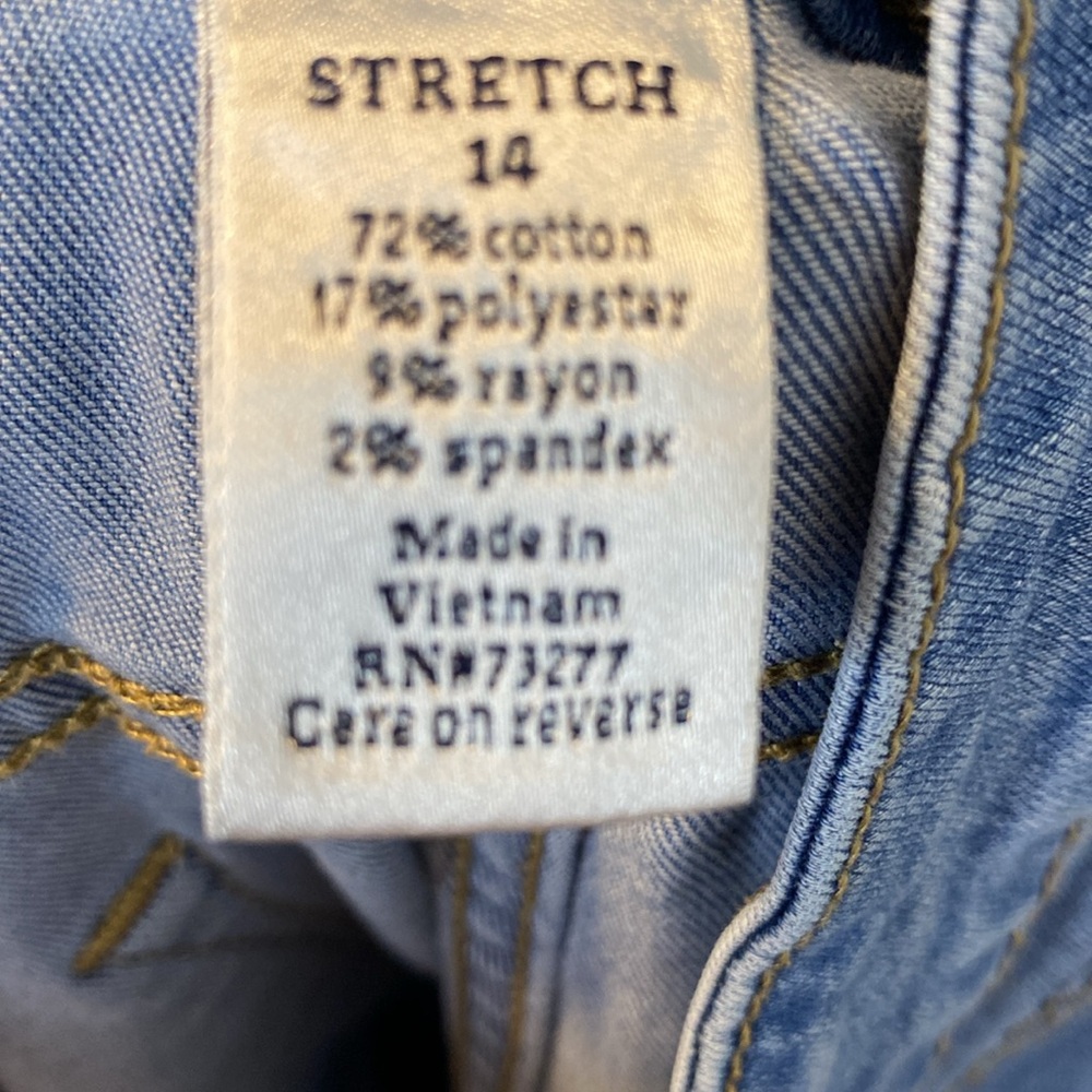 Women's Croft & Barrow plus size 14 cropped stretch Blue Jeans - Picture 10 of 10